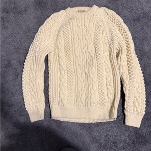 Handknit Cream Cable Knit Sweater fisherman